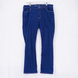 Old Navy Wow Boot-Cut Indigo Blue Denim Jeans -14- 36 / 30 Mid Rise Cotton Polye